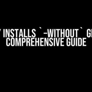 Poetry Installs `–without` Group: A Comprehensive Guide