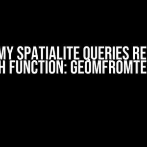 Why do my SpatiaLite queries return ‘no such function: GeomFromText’?